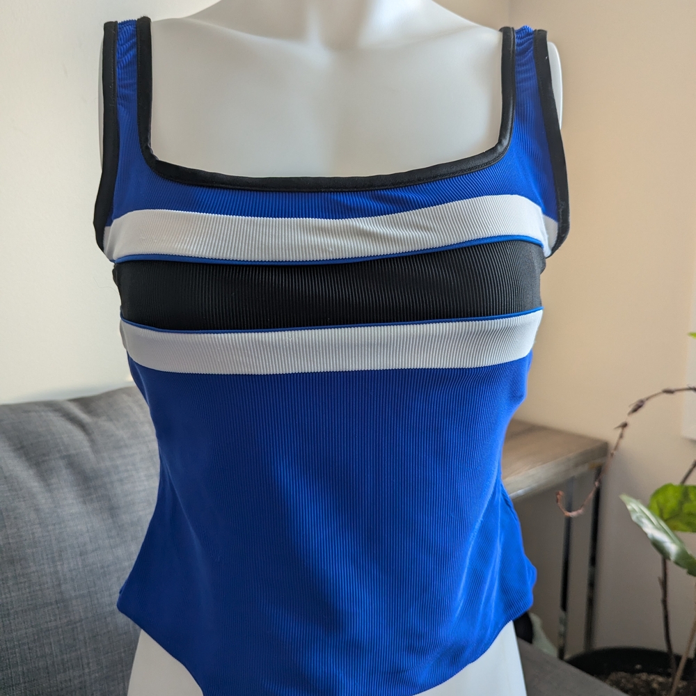 Blue and Black Women's Top